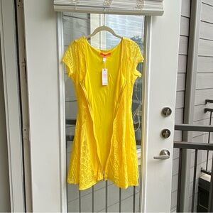 VIRGIN ONLY Small Coquette Core Small Yellow Stunning Romantic Mini Skater Dress